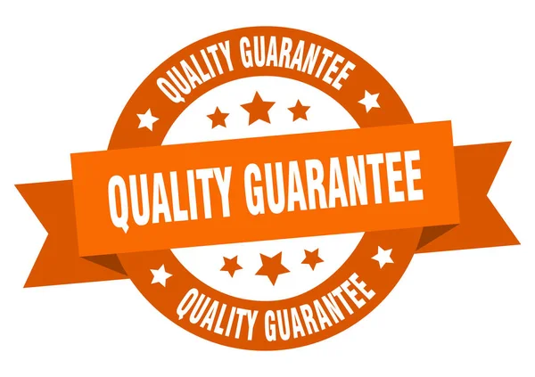 Quality guarantee ribbon. quality guarantee round orange sign. quality guarantee — Stock Vector