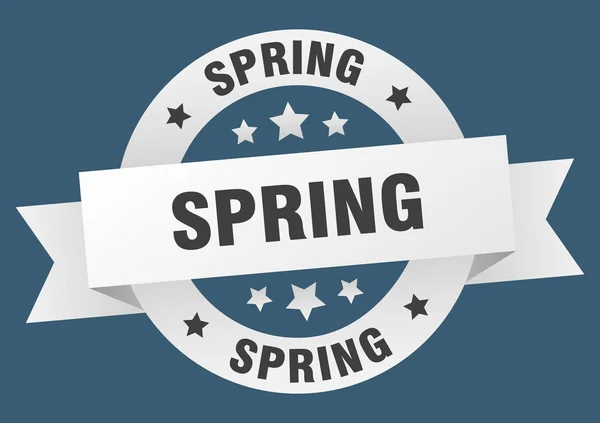 Spring ribbon. spring round white sign. spring — Stock Vector