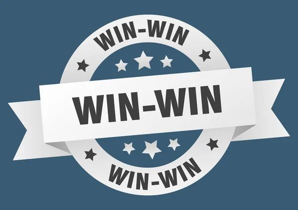 Win-win ribbon. win-win round white sign. win-win — Stock Vector