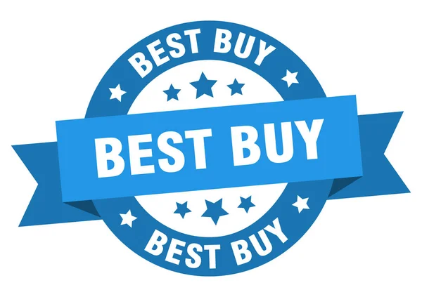 Best buy ribbon. best buy round blue sign. best buy — Wektor stockowy