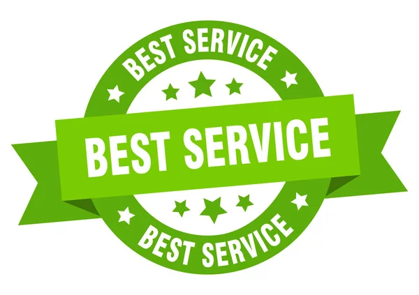 Best service ribbon. best service round green sign. best service — Wektor stockowy