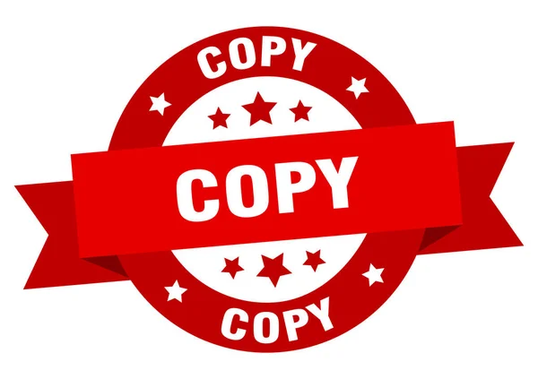 Copy ribbon. copy round red sign. copy — Stock Vector