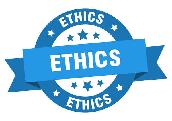 Etik band. etik rund blå skylt. Etik — Stock vektor