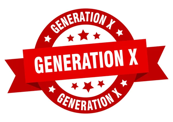 Cinta de generación x. generación x signo rojo redondo. generación x — Archivo Imágenes Vectoriales