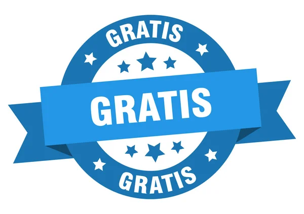 Gratis. gratis je kulatý modrý symbol. Gratis — Stockový vektor