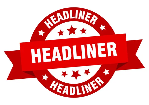 Headliner Ribbon. Dachhimmel rundes rotes Schild. Dachhimmel — Stockvektor