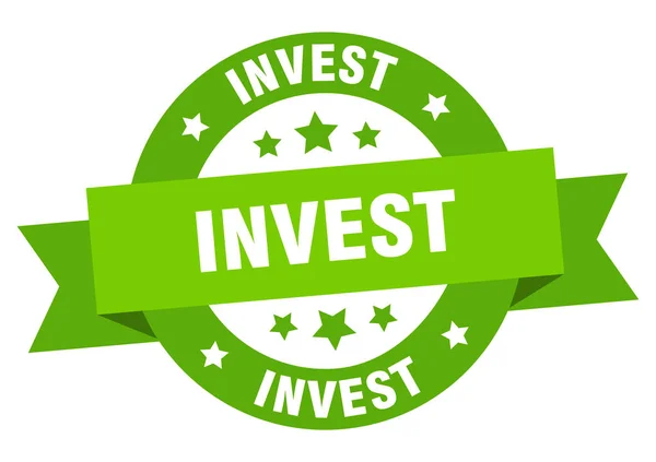 Investir ruban. investir signe vert rond. investir — Image vectorielle