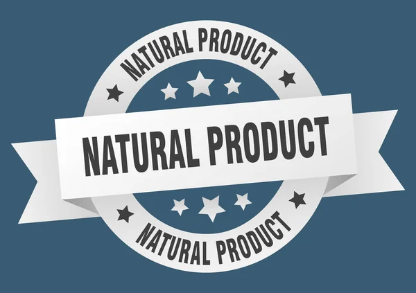 Ruban de produit naturel. produit naturel rond signe blanc. produit naturel — Image vectorielle