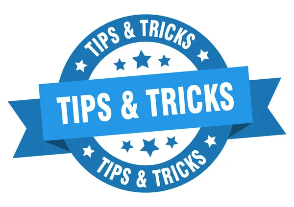 Tips & trucs lint. tips & trucs ronde blauwe teken. Tips & Tricks — Stockvector