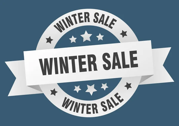 Winter verkoop lint. winter verkoop ronde witte teken. winter Sale — Stockvector