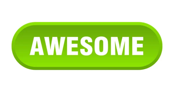 Awesome button. awesome rounded green sign. awesome — Stock Vector