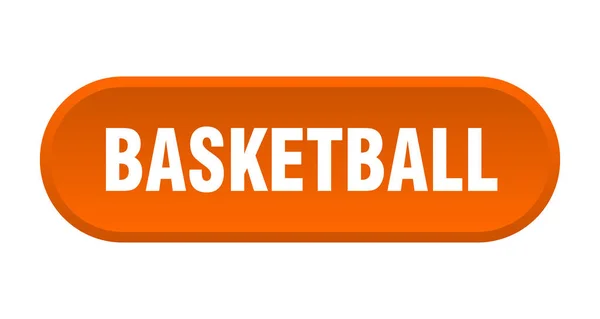 Κουμπί του μπάσκετ. στρογγυλό πορτοκαλί σημάδι από μπάσκετ. Μπάσκετ — Διανυσματικό Αρχείο