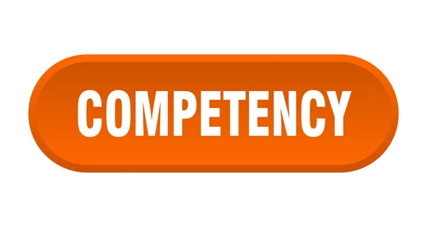 Botão de competência. competência arredondada sinal laranja. competência — Vetor de Stock