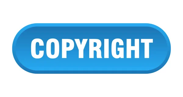 Botão copyright. Signo azul arredondado por direitos autorais. Direitos de autor —  Vetores de Stock