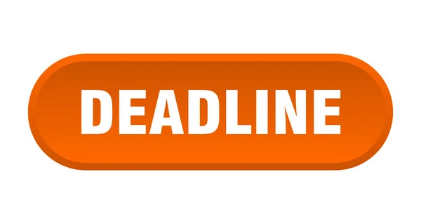 Deadline button. deadline rounded orange sign. deadline — Stock Vector