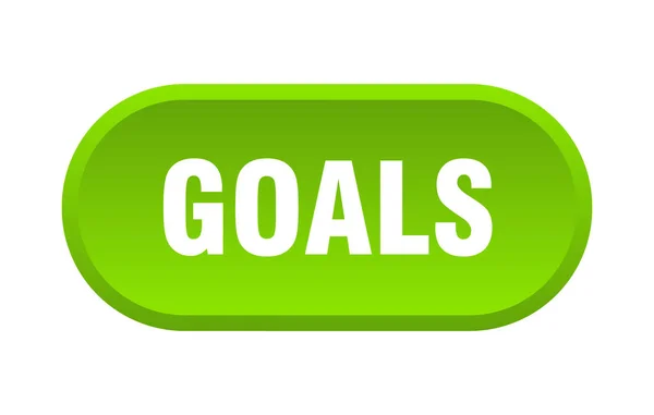 Botón goles. goles redondeados signo verde. objetivos — Vector de stock