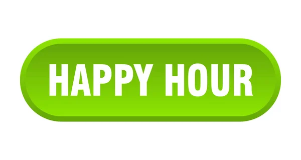 Happy hour button. happy hour rounded green sign. happy hour — Stock Vector