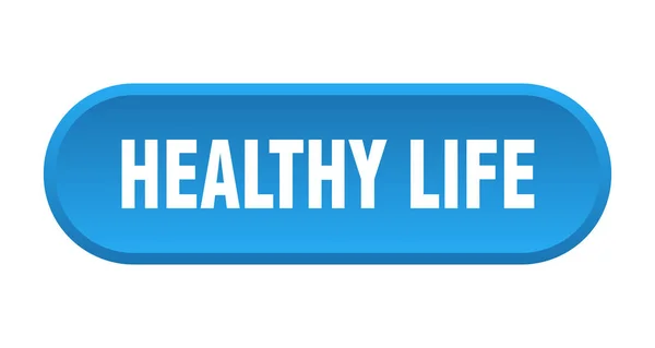 Botão de vida saudável. vida saudável arredondado sinal azul. vida saudável —  Vetores de Stock