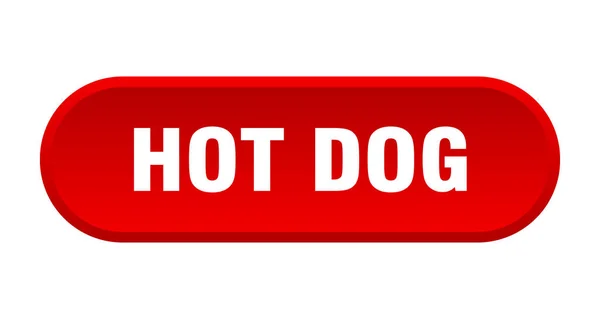 Bottone degli hot dog. hot dog arrotondato segno rosso. hot dog — Vettoriale Stock
