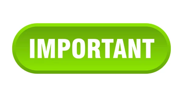 Bouton important. signe vert arrondi important. important — Image vectorielle