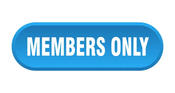 Membres seulement bouton. membres seulement arrondi signe bleu. membres uniquement — Image vectorielle