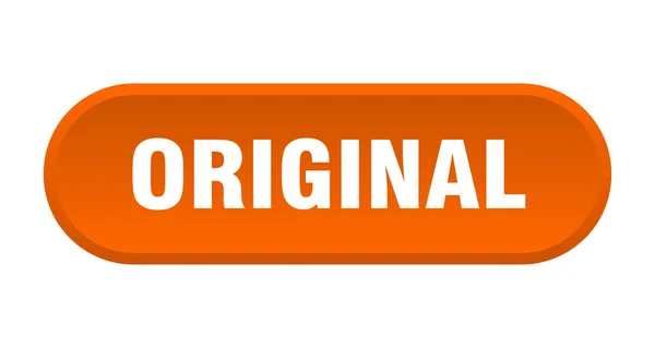 Botão original. sinal laranja arredondado original. original — Vetor de Stock