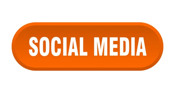 Botón de redes sociales. redes sociales redondeadas signo naranja. redes sociales — Vector de stock