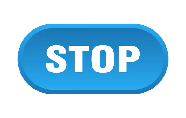 Bouton stop. stop signe bleu arrondi. Arrête. — Image vectorielle