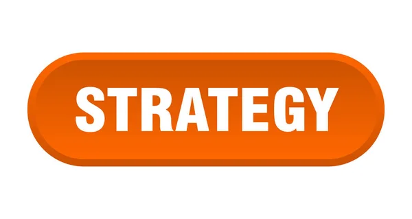 Strategie-Knopf. Strategie abgerundet orangefarbenes Zeichen. Strategie — Stockvektor