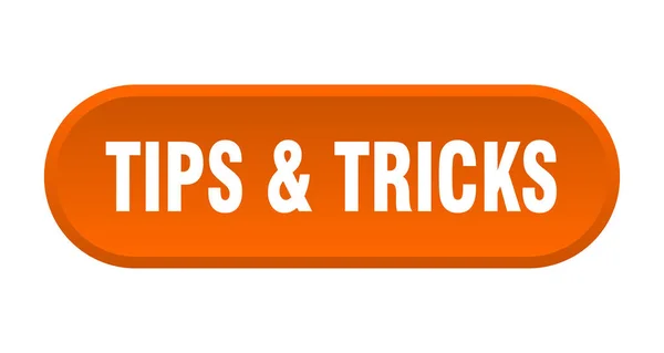 Tips & trucs knop. tips & trucs afgeronde oranje teken. Tips & Tricks — Stockvector