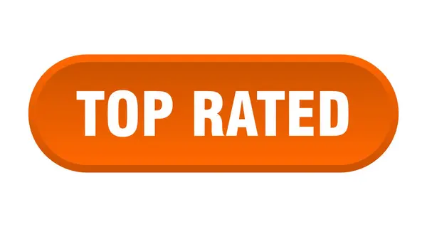 Top rated button. top rated rounded orange sign. top rated — Stock Vector