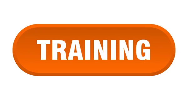训练按钮。训练圆形橙色标志。培训 — 图库矢量图片
