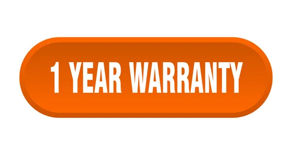 1 év garancia képernyőgombot. 1 év garancia lekerekített narancssárga jel. 1 év garancia — Stock Vector