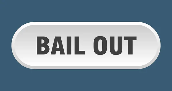 Bail out-knop. bail out afgeronde witte teken. bail out — Stockvector