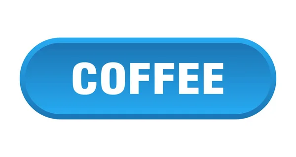 咖啡按钮。咖啡圆润的蓝色标志。咖啡 — 图库矢量图片