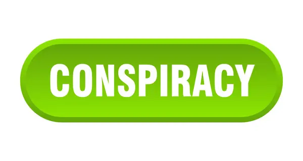Botão da conspiração. conspiração arredondada sinal verde. conspiração — Vetor de Stock