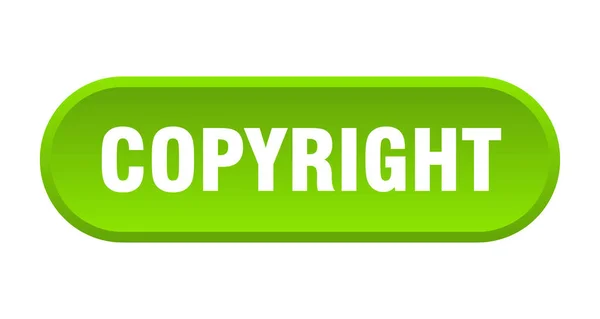 Botón de copyright. copyright signo verde redondeado. derechos de autor — Vector de stock