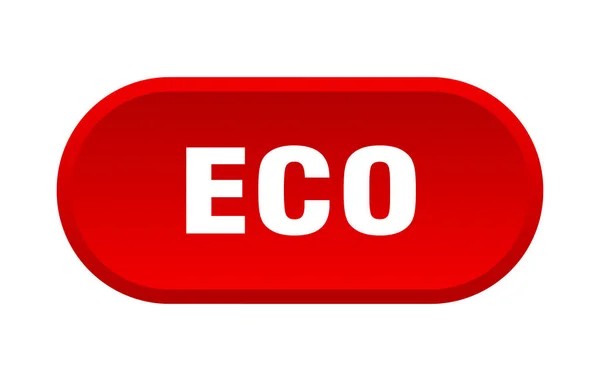 Botão ecológico. eco arredondado sinal vermelho. eco —  Vetores de Stock