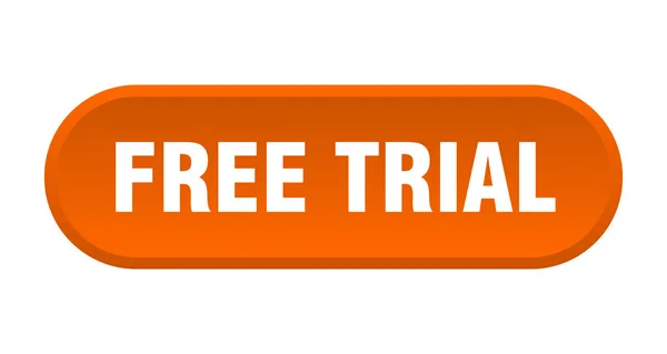Botón de prueba gratuita. prueba gratuita redondeado signo naranja. prueba gratuita — Archivo Imágenes Vectoriales
