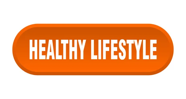 Pulsante stile di vita sano. stile di vita sano arrotondato segno arancione. stile di vita sano — Vettoriale Stock