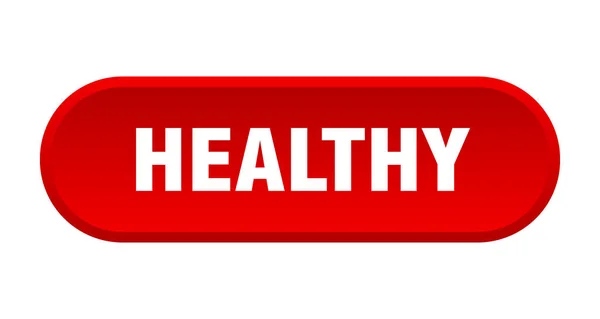 健康按钮。健康圆形红色符号。健康 — 图库矢量图片