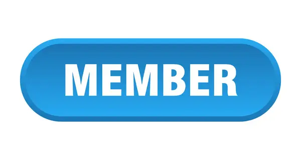 Knappen medlem. medlem rundad blå skylt. Medlem — Stock vektor