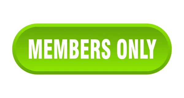 Membres seulement bouton. membres seulement panneau vert arrondi. membres uniquement — Image vectorielle