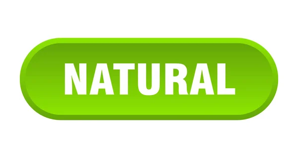 Przycisk naturalny. naturalny zaokrąglony zielony znak. Naturalne — Wektor stockowy