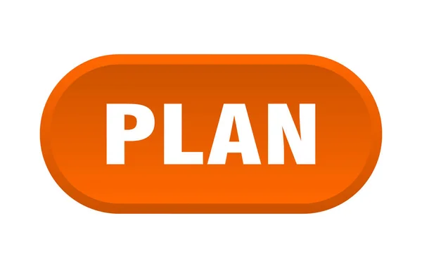 Plan-Taste. Plan gerundetes orangefarbenes Schild. Plan — Stockvektor