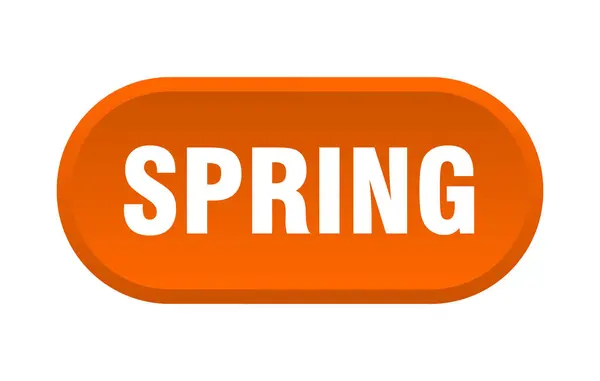 Botão de mola. Primavera arredondado sinal laranja. primavera — Vetor de Stock
