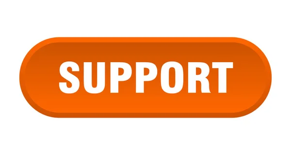 Tlačítko podpory. podporovat zaoblený oranžový znak. Podporu — Stockový vektor