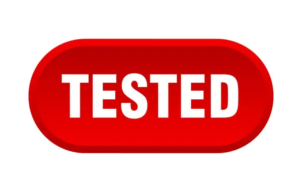 Tested button. tested rounded red sign. tested — Stock Vector