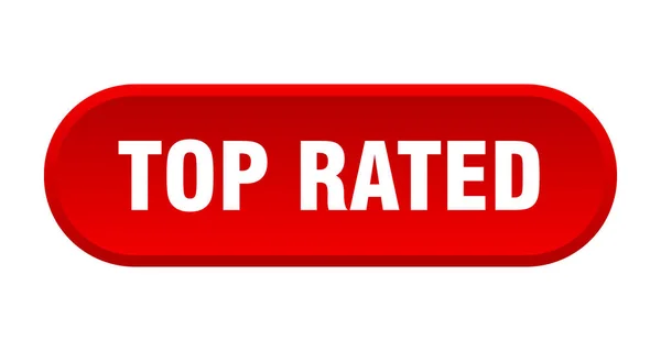 Top rated button. top rated rounded red sign. top rated — Stock Vector