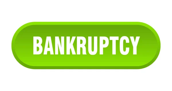 Кнопка банкротства. банкротство округлый зеленый знак. банкротство — стоковый вектор